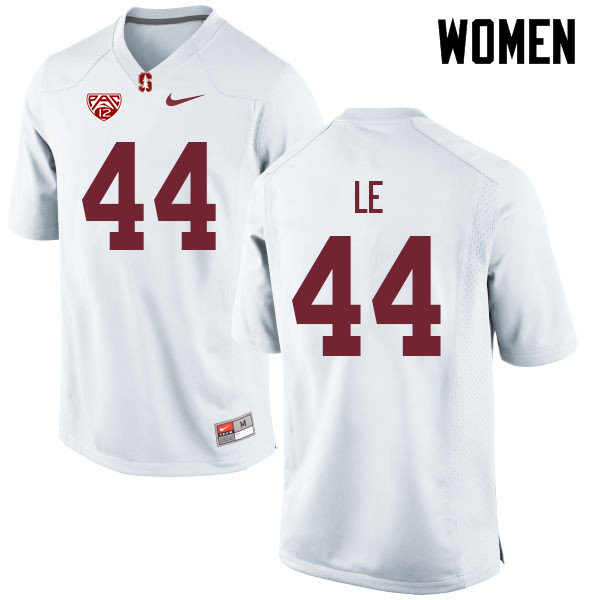 Women #44 TaeVeon Le Stanford Cardinal College Football Jerseys Sale-White - Click Image to Close